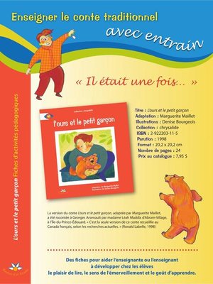 cover image of L'ours et le petit garçon--Fiches d'activités pédagogiques